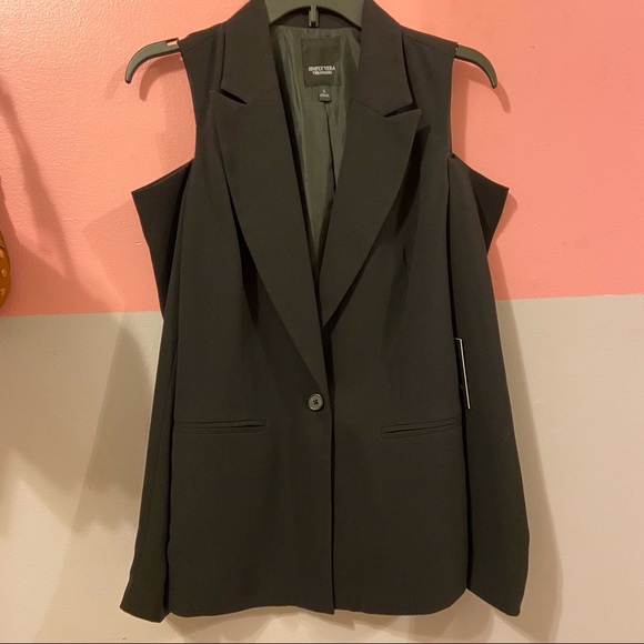 NWT Women's Simply Vera Vera Wang Cold-Shoulder Blazer - Picture 4 of 10